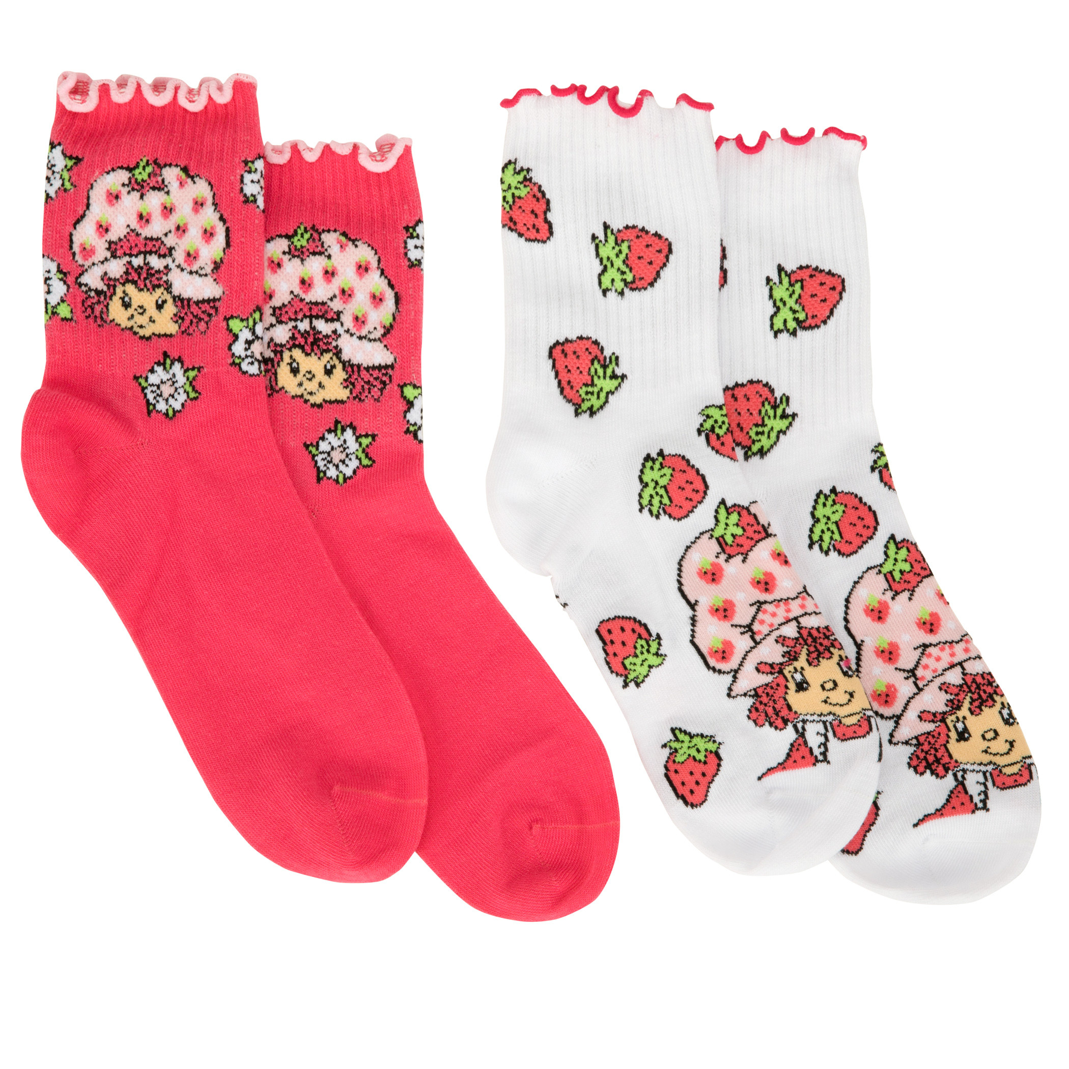 Strawberry Shortcake Sweet Treats Women's Ribbed Lettuce Socks 2-Pack